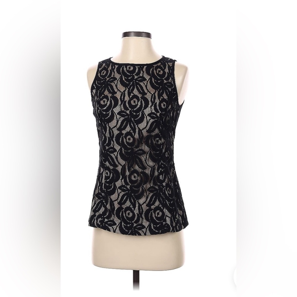 Banana Republic black lace sleeves top